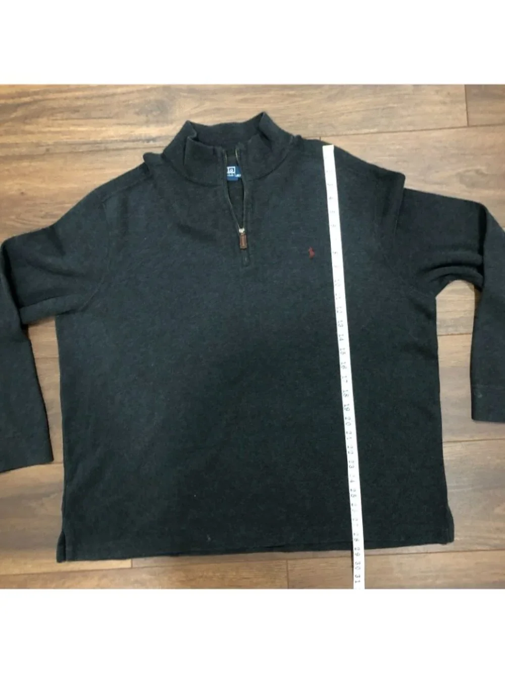 Polo Ralph Lauren Mens Sz XXL Quarter Zip Sweater Gray Cotton Mock Neck Logo